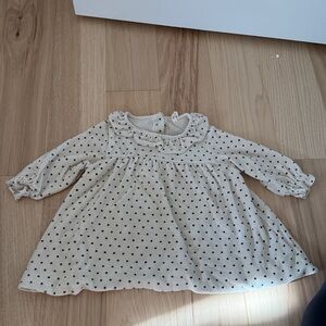 Quincy Mae Cream Polka Dot Dress